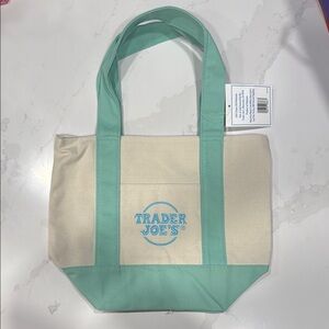 Cream and Green Tote Bag